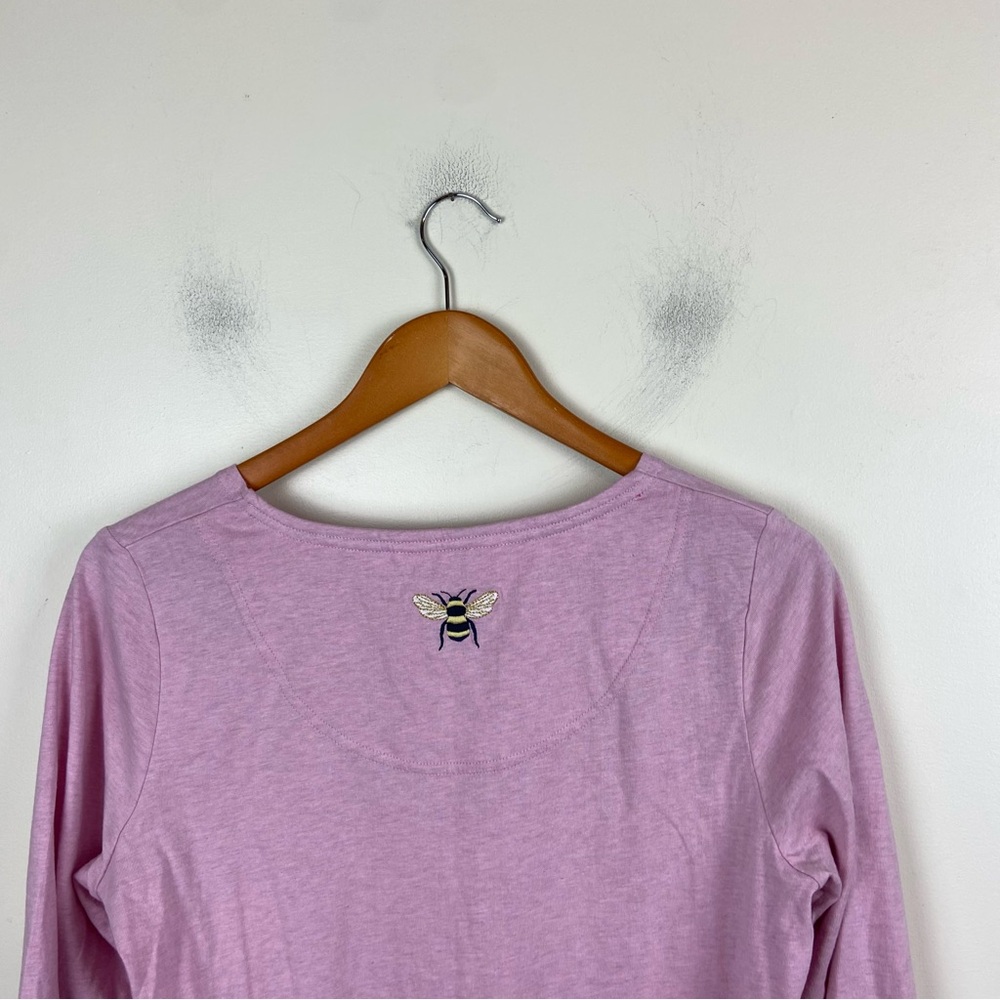 Joules Pink‎ Cotton 3/4 Sleeve Shirt Top Bee Loungewear Comfy Cozy Size Medium - Picture 7 of 10